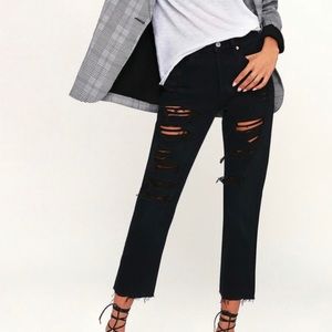 Levi’s 501 Black Cropped Distressed Jeans SZ 27